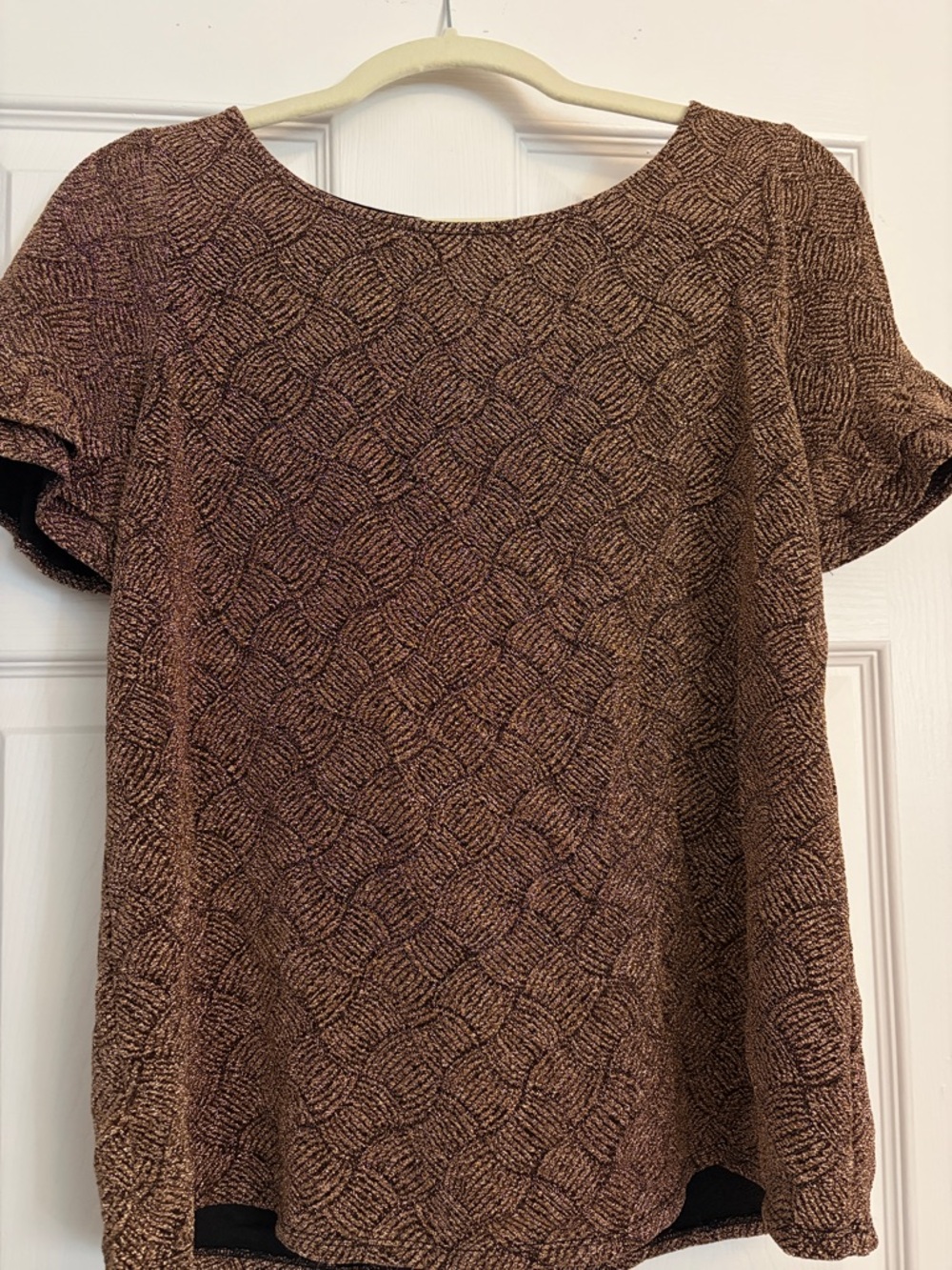 Sesame rose gold sparkly textured top
